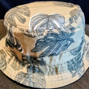 Tropical Leaf Print Bucket Hat